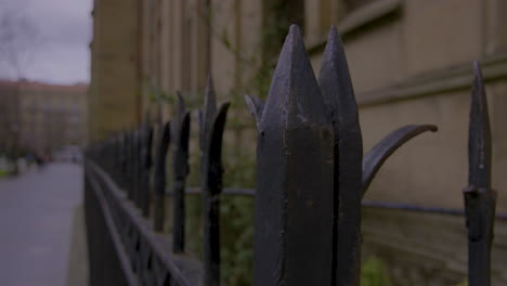 Still-shot-of-a-fence-next-to-Good-Shepherd-of-San-Sebastián-Cathedral