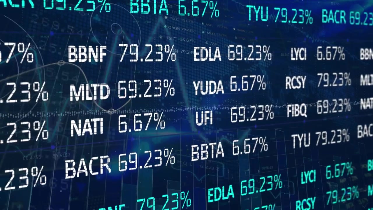 Animazione dell’elaborazione di dati finanziari sulle statistiche