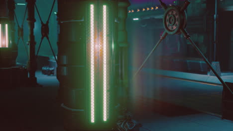 luces de neón de la ciudad futurista de ciencia ficción