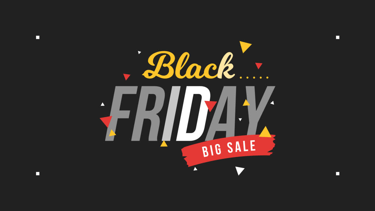 An animation of a Colorful black friday background