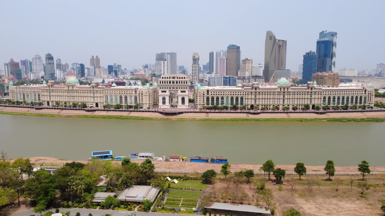 Elysee Development, Bassac River, Koh Pich, Phnom Pen, Cambodia, aerial