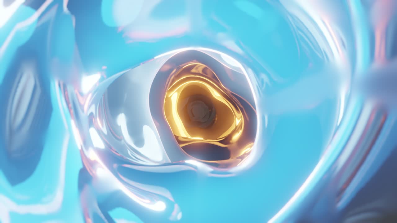 다채로운 추상적인 모양의 액체 루프 애니메이션