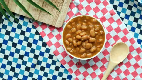 preserved soya beans in a bowl on table ,