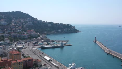 aerial view of nice port, france