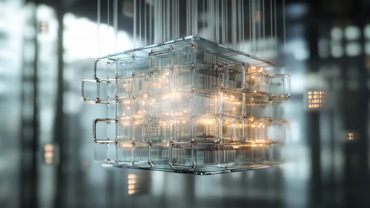 Abstract Futuristic Cube Structure