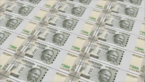 500 rupees banknotes printing by a money press