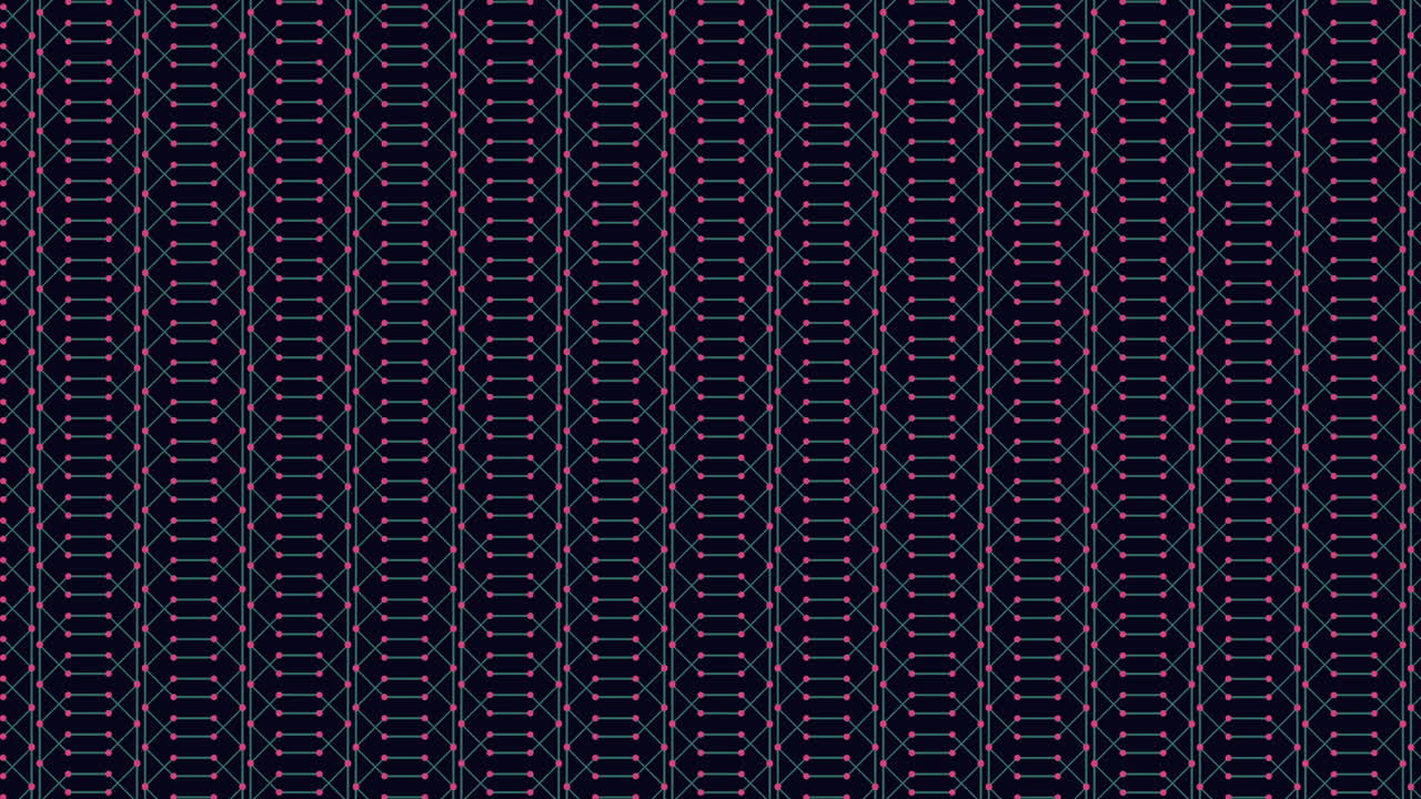 Rainbow dots and lines pattern with neon effect