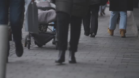 pedestrians walking on city street