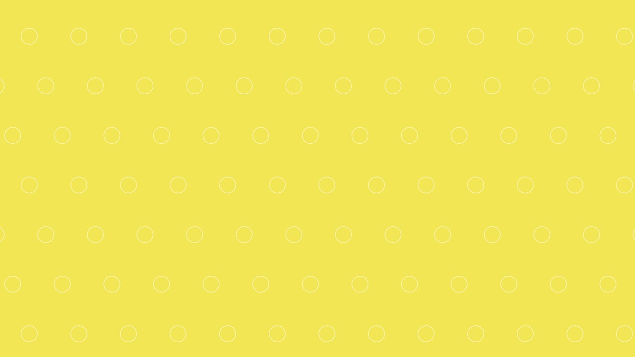 patrón geométrico abstracto con círculos blancos en un fondo amarillo. gráficos de movimiento de paleta de colores de moda