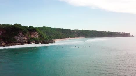 bali padang padang beach surfers aerial