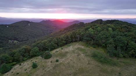 aerial-of-sunrise-in-appalachia-near-boone-and-blowing-rock-nc,-north-carolina