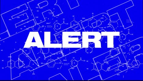 Animation-of-alert-over-blue-background