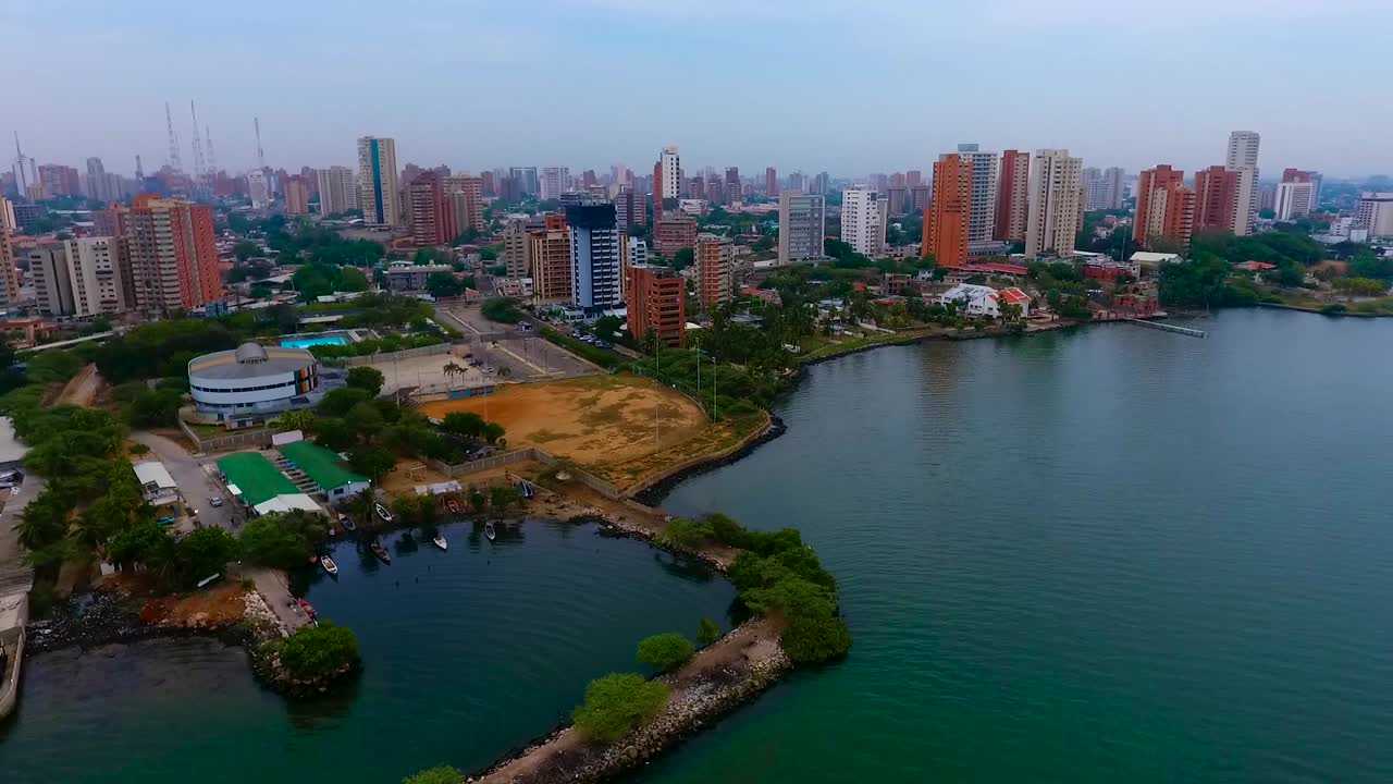 Ripresa aerea della baia di Maracaibo.