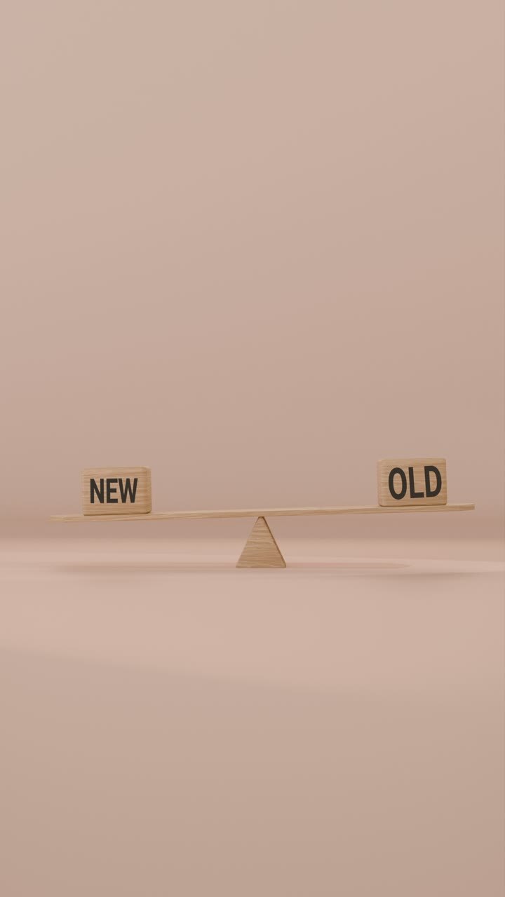 VERITCAL VIDEO OF NEW AND OLD BALANCING ON SEESAW