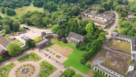 vista aérea del jardín italiano de trentham con st