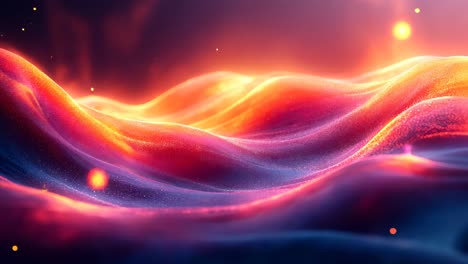 ondas abstractas coloridas que fluyen en movimiento dinámico al anochecer