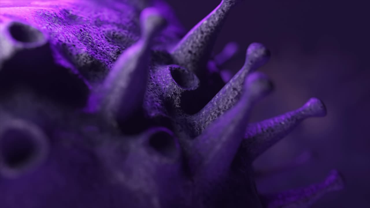 vista de cerca de una partícula de virus