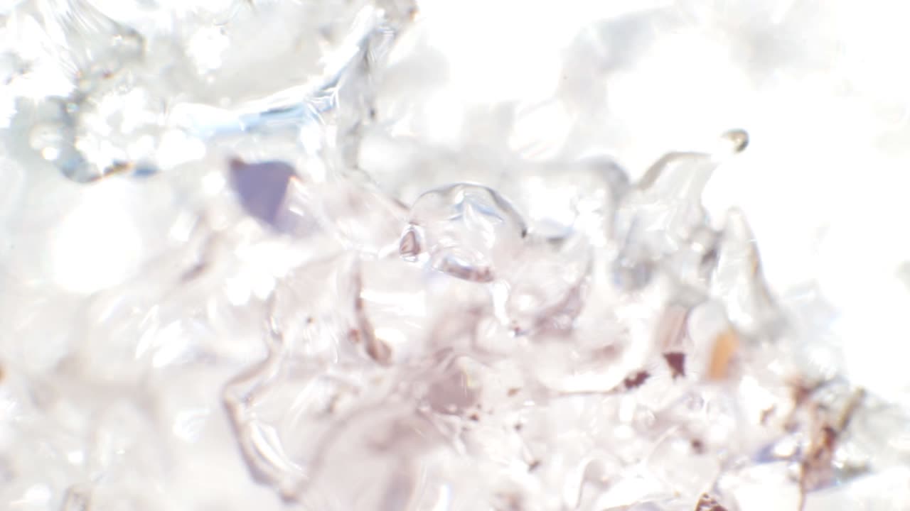 Macro shoot of Compact snow melting