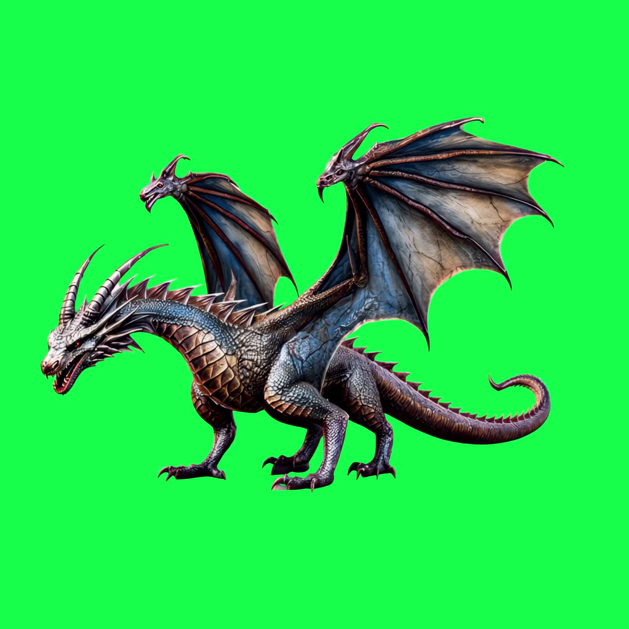 Creatura Drago Fantasy su Green Screen