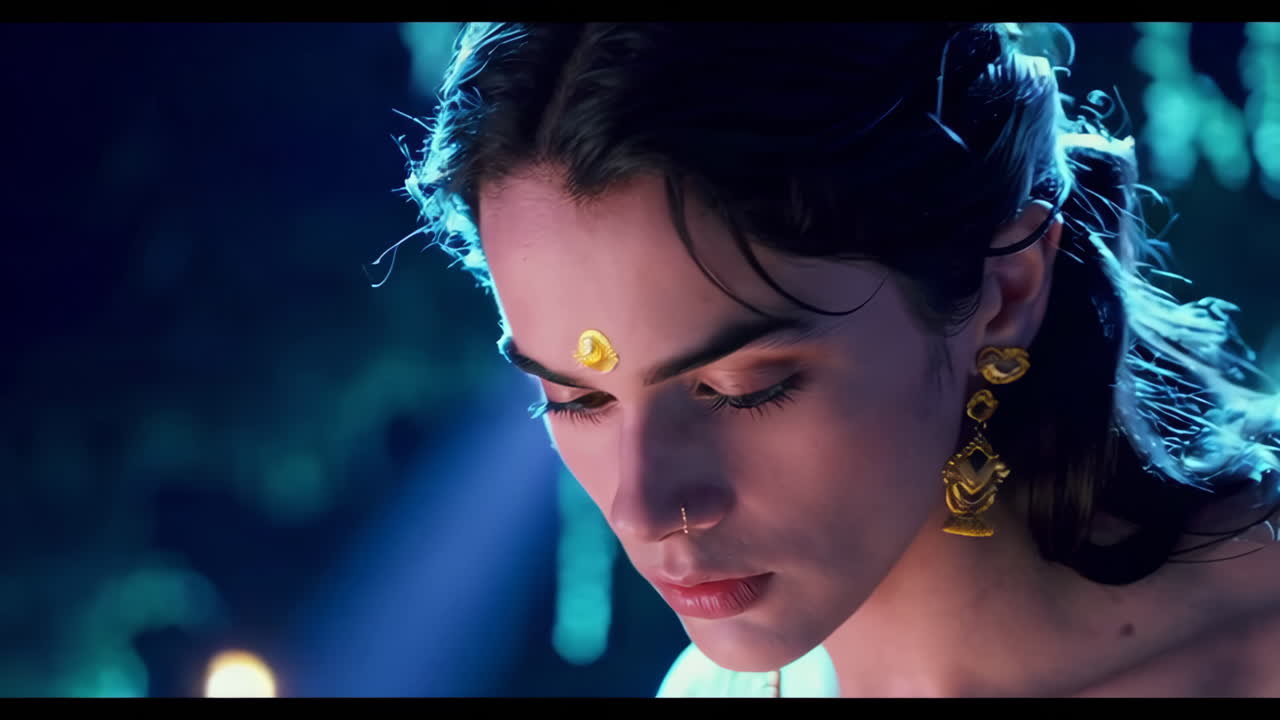 Golden Cup in a Fantasy Garden and Portrait of a Woman with Ethnic Jewelry