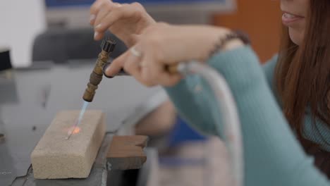 jewelry making process with torch