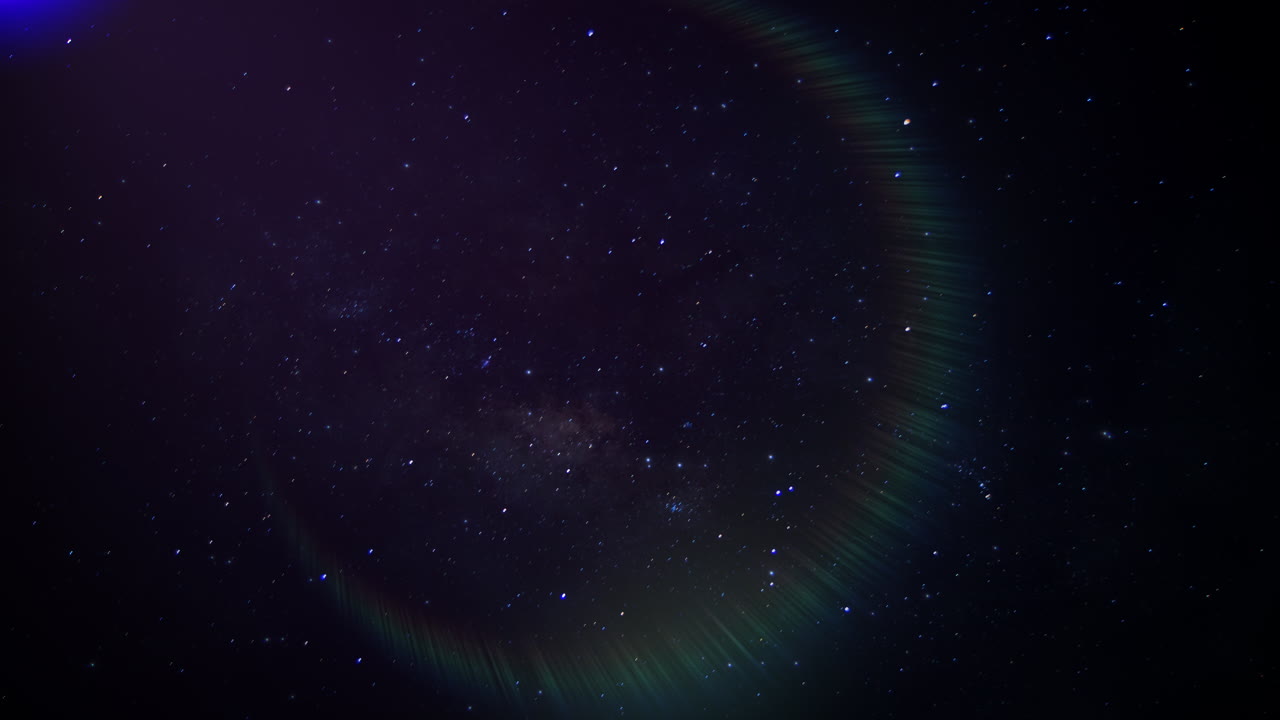 조명 효과가 있는 은하계의 비행 별과 코스모스 먼지