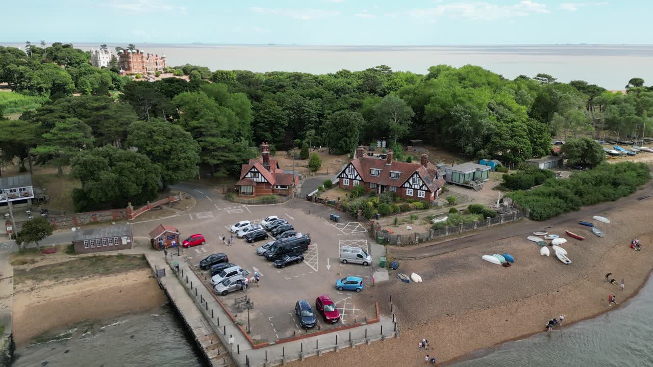 bawdsey 매너 랜딩 felixstowe suffolk uk drone 공중 4k 영상