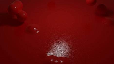 abstract red background with glossy spheres