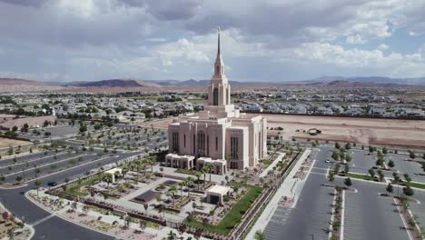 Red-Cliffs-Utah-Temple-On-Sunny-Day-In-St