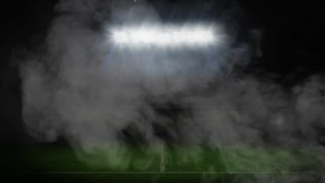 sports stadium and smoke