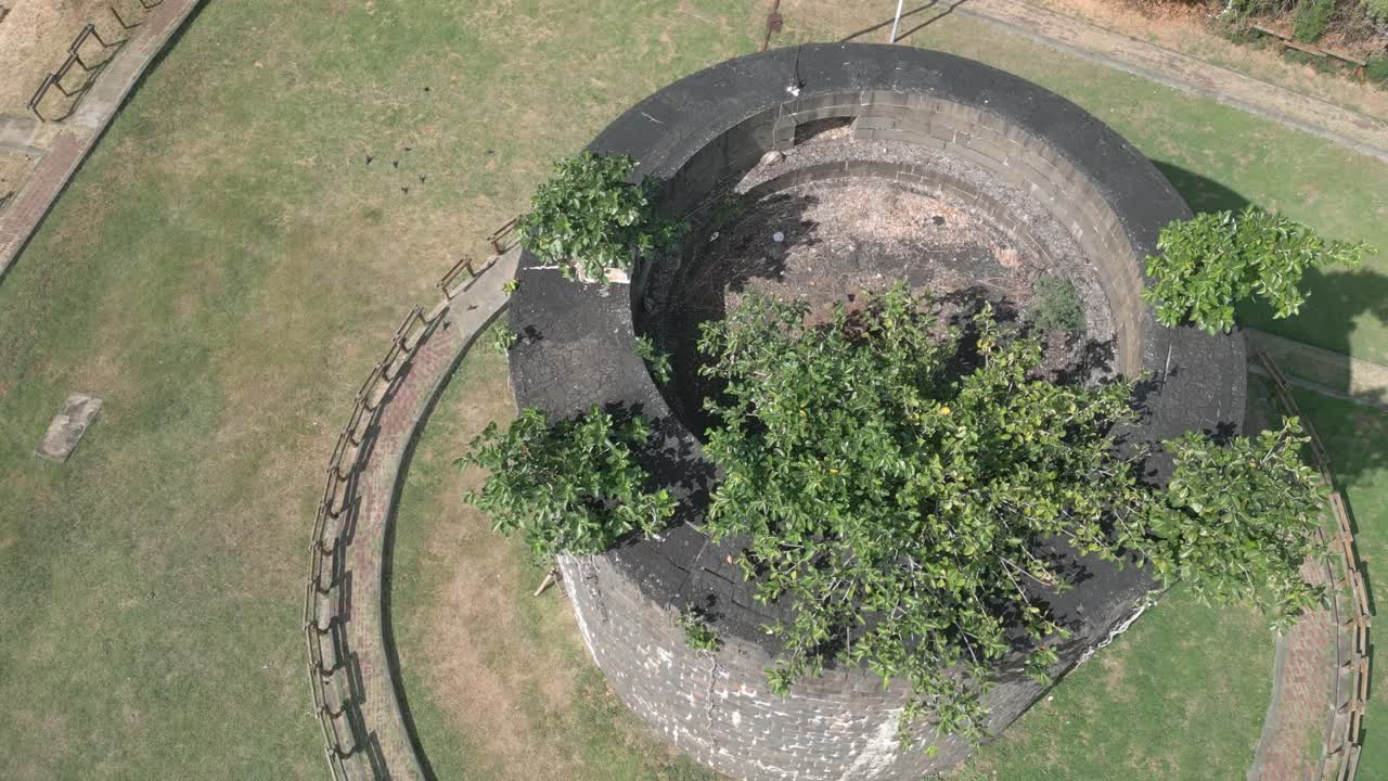 Mauritius - Port Louis -Passing hover the round defence tower Martello type made in stones