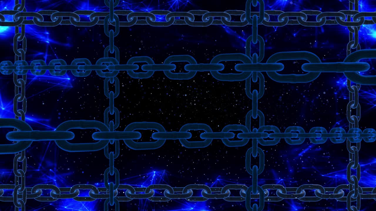 hologram block chain link technology loop animation