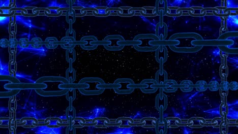 hologramma tecnologia di collegamento a catena di blocchi animazione a ciclo