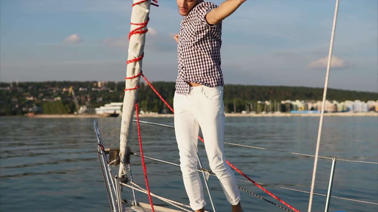 Man Sailing on a Yacht