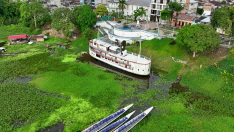 Aerial-view-of-Iquitos,-Peru,-also-known-as-the-Capital-of-the-Peruvian-Amazon