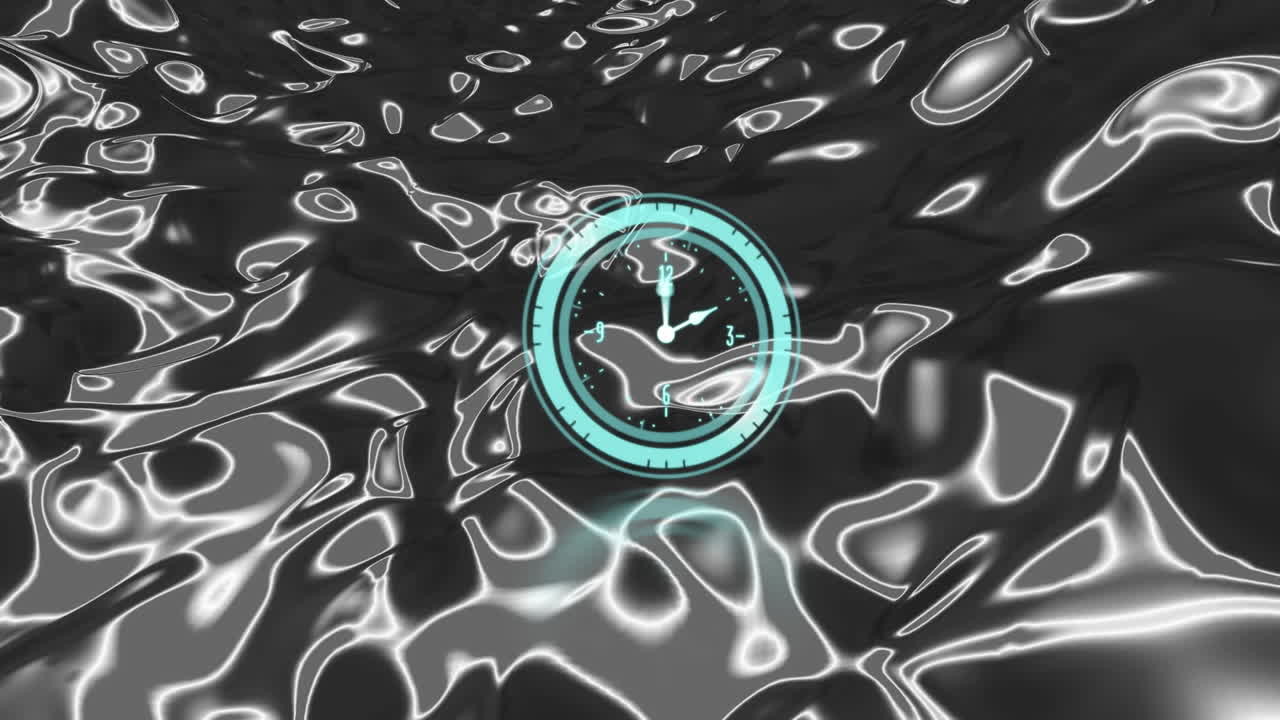 анимация часов, движущихся быстро на сером жидком фоне