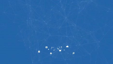 Netzwerk-Von-Verbindungen-Auf-Blauem-Hintergrund