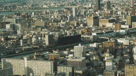 Ozaka,-Japan.-Luftaufnahme-Des-Zentralen-Gebäudeviertels