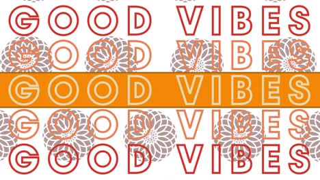 good vibes text against multiple floral designs on white background