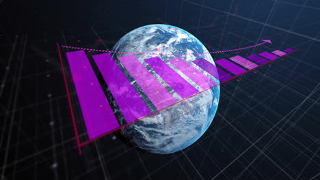 animación de las estadísticas y el procesamiento de datos digitales en todo el mundo