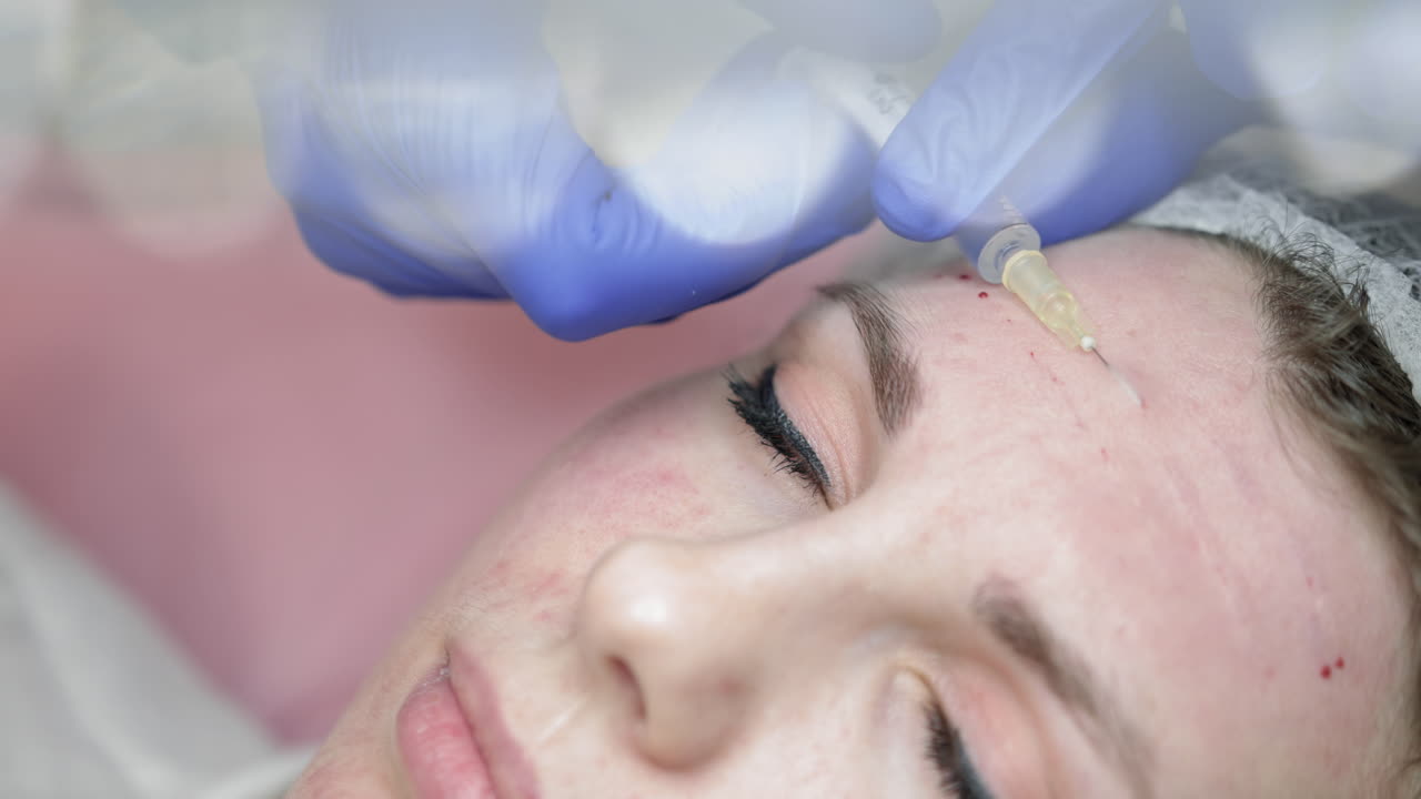 procedimiento de inyección facial