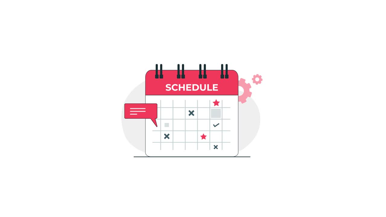 Animated Calendar Schedule with Task Management Icons