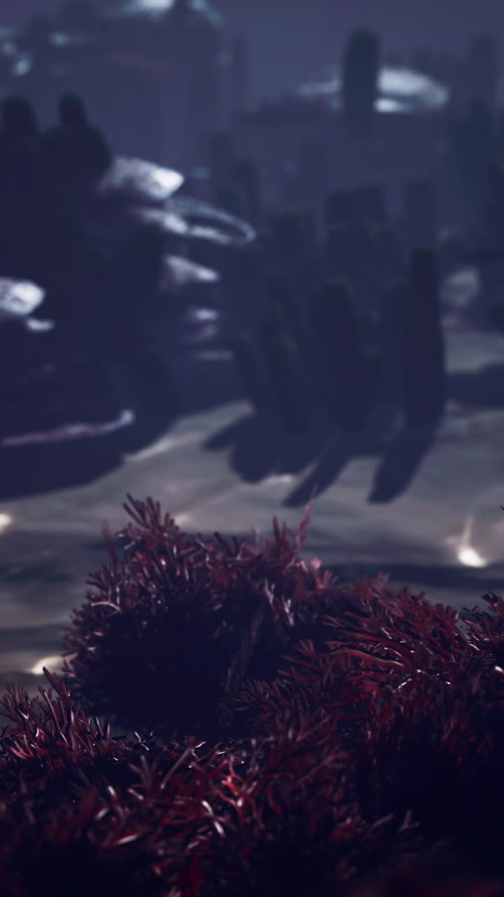 Close-up of Red Coral in an Underwater Scene