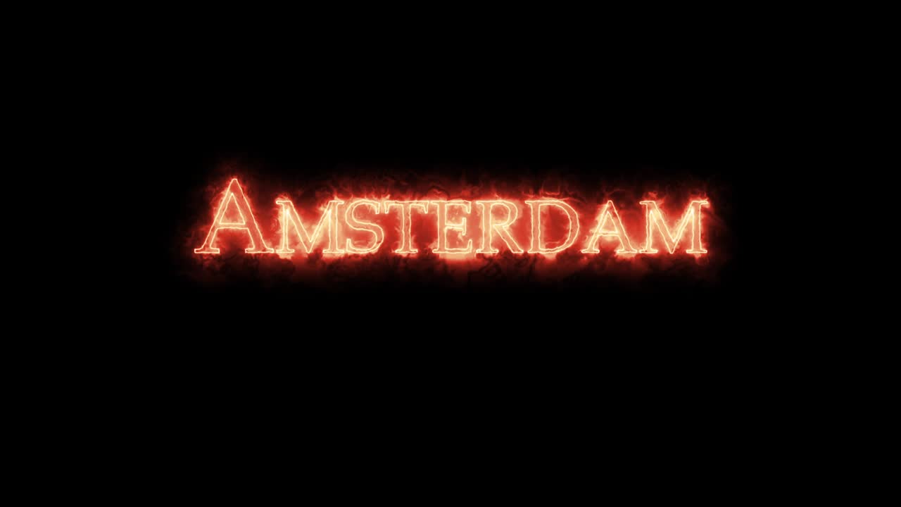 Amsterdam written with fire. Loop