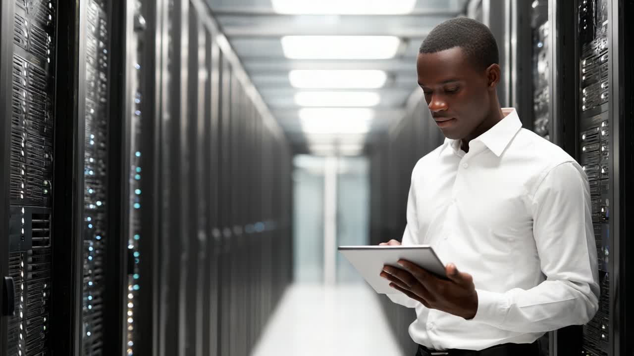 A Professional Individual Engaged in Monitoring or Managing Server Performance and Data Analytics Inside a Modern Data Center Environment