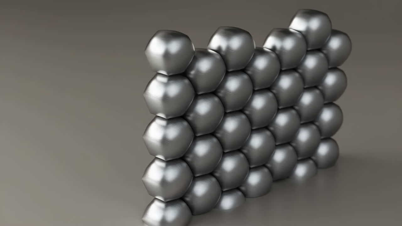 Abstract Metallic Geometric Shapes in Dynamic Formation