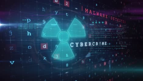 animation of nuclear symbol over data processing