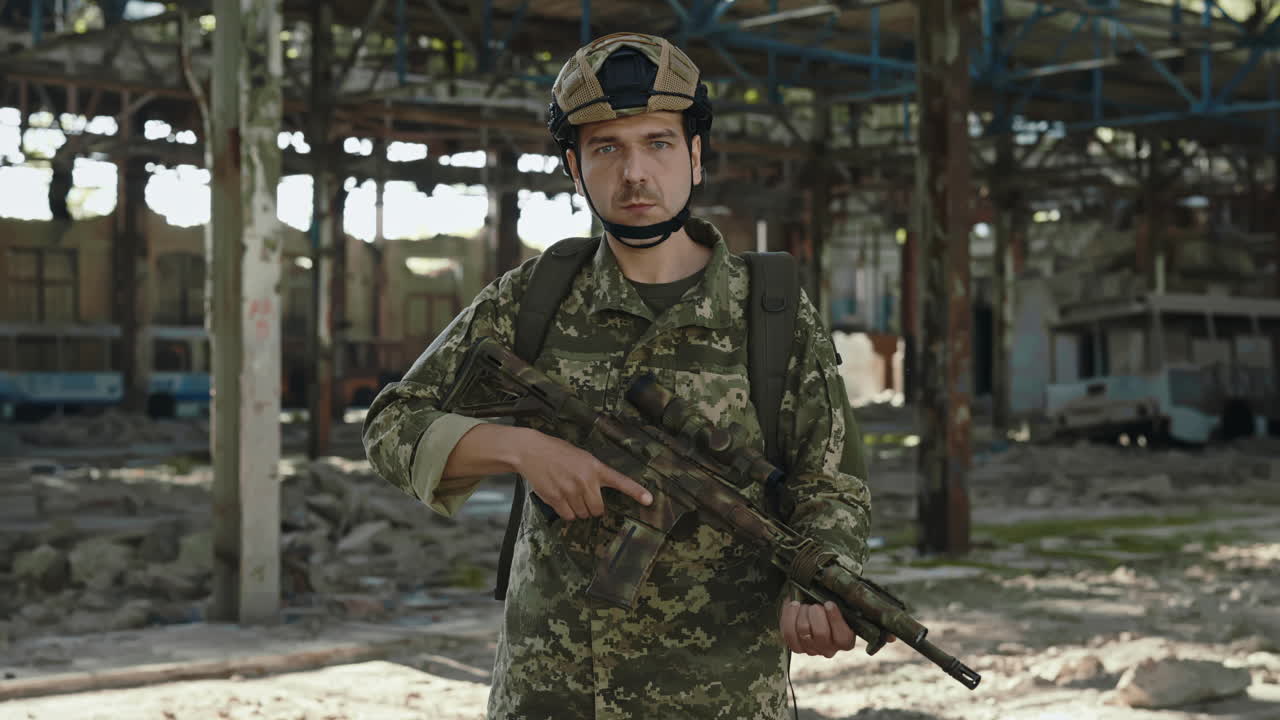 Soldier in a War Zone