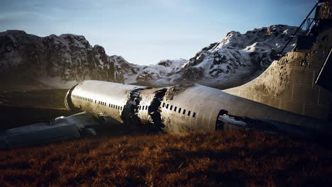 el avión se estrelló en una montaña.