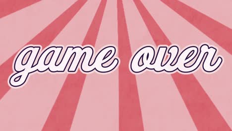 Animation-of-game-over-text-in-white-letters-on-pink-background